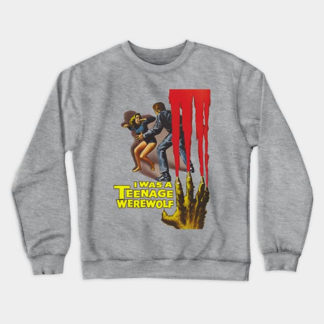 I Was a Teenage Werewolf Movie Poster Crewneck Sweatshirt by MovieFunTime
